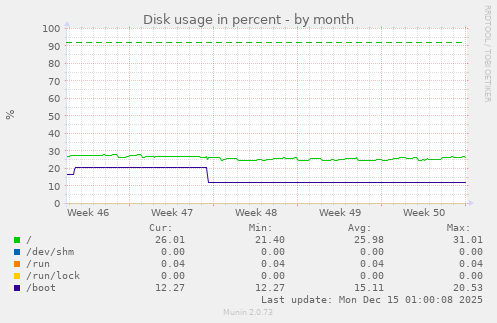 Disk usage in percent